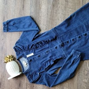 NWT! Madewell Denim Ruffle-Front Style Dress